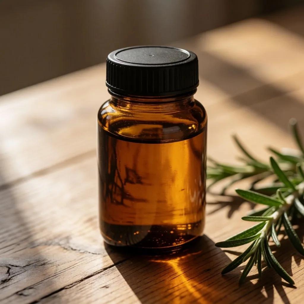 Vitamin D3 supplement bottle on a wood surface