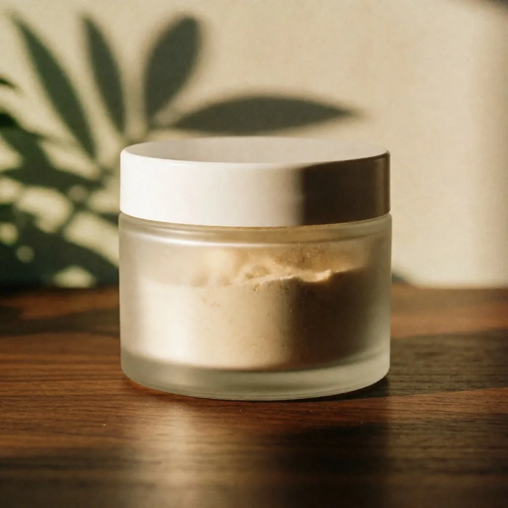 Magnesium Complex jar on dark wood